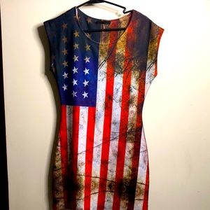 American Flag Fitted Sun Dress